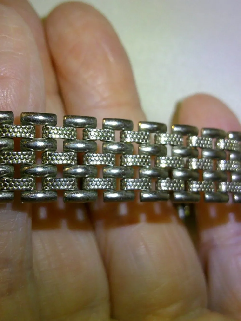 Vintage Goldette NY Bracelet Panther Link Silver Tone 7-1/4